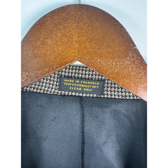 Oscar De La Renta Mens 44R Blazer Brown Houndstooth Sport Coat Classic 2-Button - Picture 3 of 8
